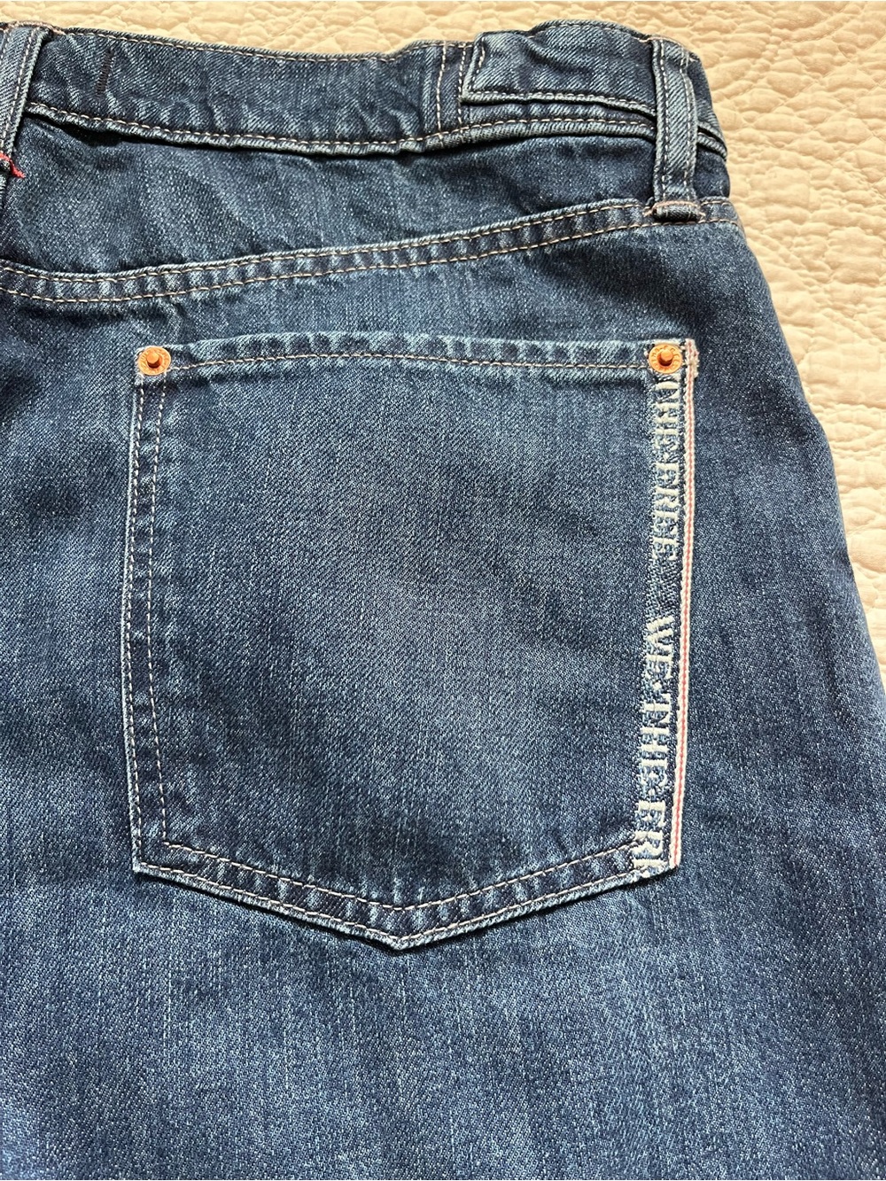 FREE PEOPLE We the Free Slim Selvedge Wide Cuffed Jeans 32 - Picture 9 of 16
